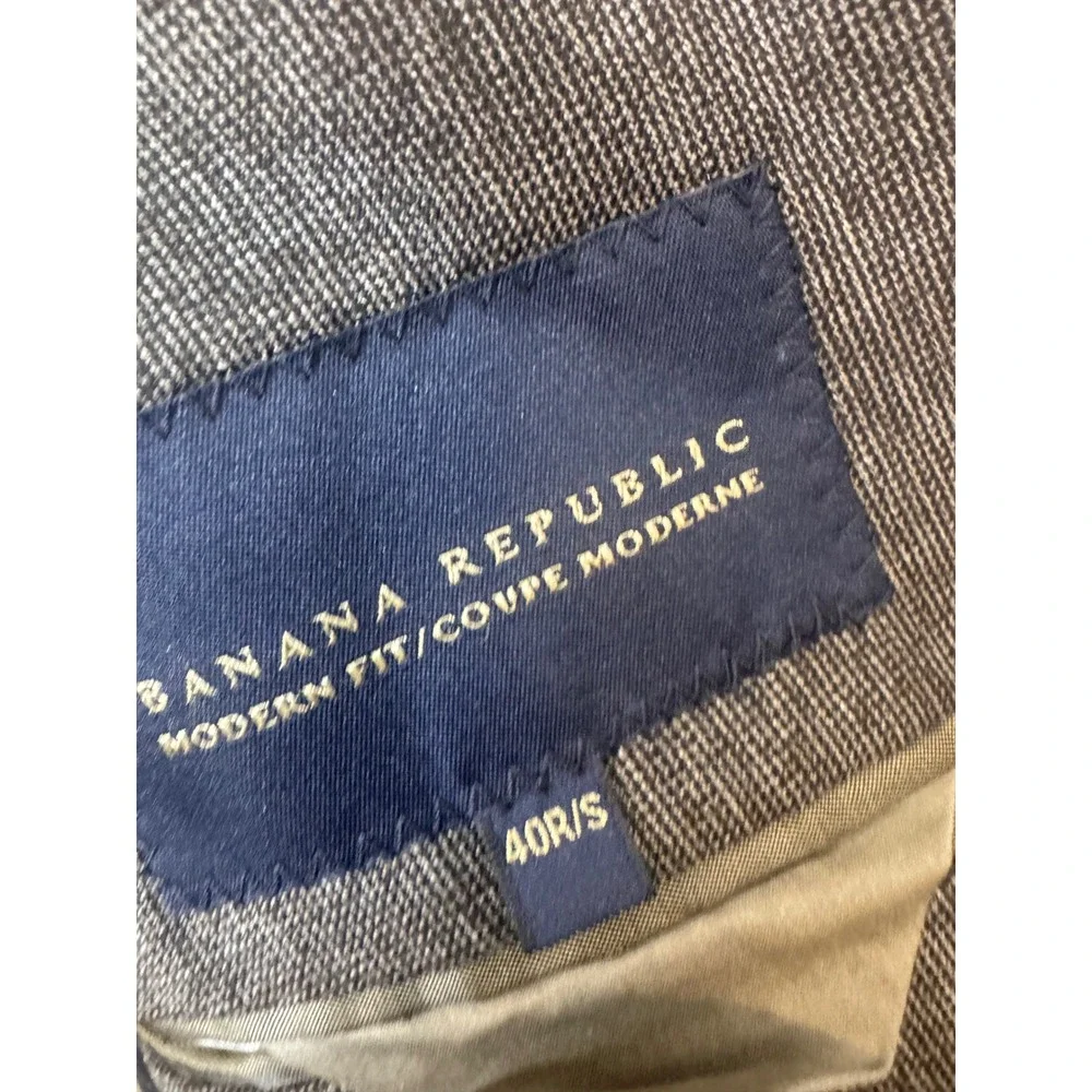 Banana Republic Mens 40R Modern Fit‎ Grey Wool Blazer Jacket 762151-00-1